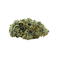 Close-up of a green and yellow cannabis bud on a white background